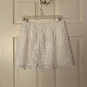 Abercrombie Kids White Lace Mini Skirt (L)